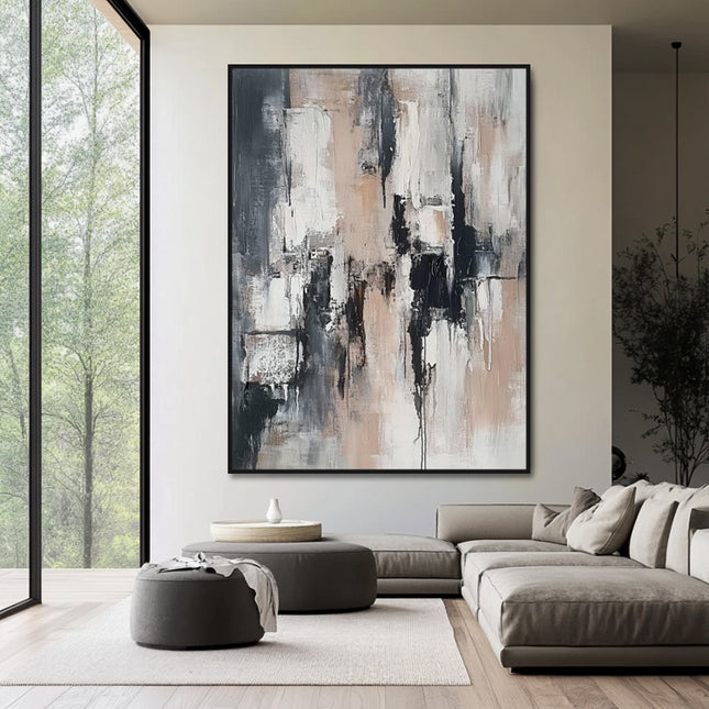 Abstrakt Warme Töne – Gemälde