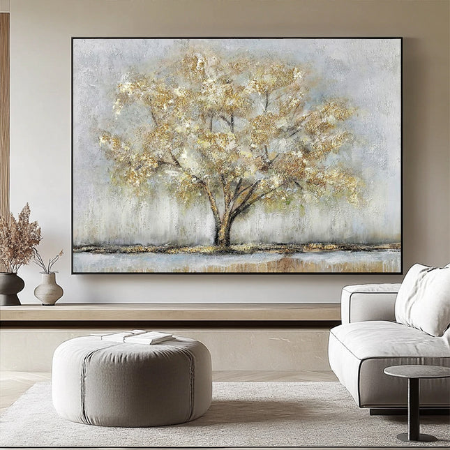 Goldener Baum Panorama – Wandgemälde