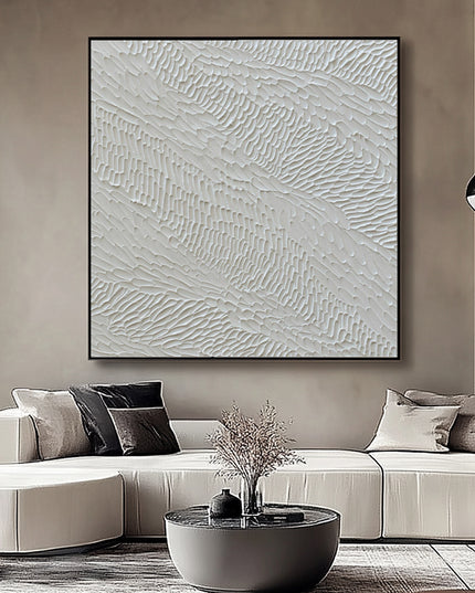 Weiss 3D Textur Minimalistisch – Wandbild