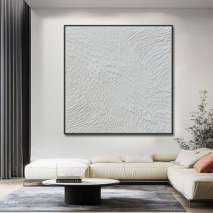 Weiss 3D Textur Minimalistisch – Wandbild