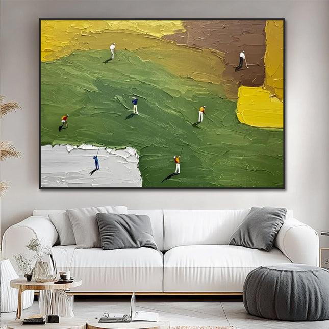Golfspieler Grünes Feld – Wandgemälde