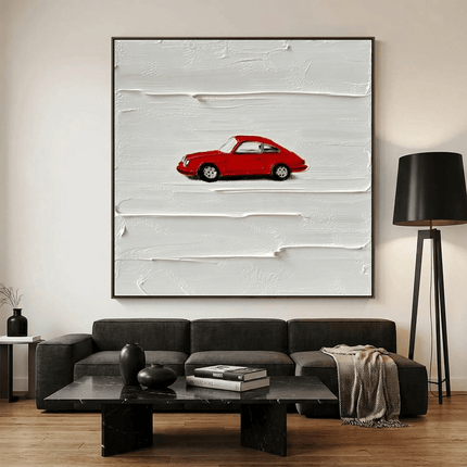 Roter Vintage Porsche – Wandgemälde
