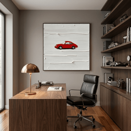 Roter Vintage Porsche – Wandgemälde