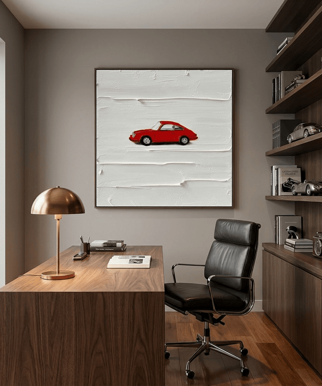 Roter Vintage Porsche – Wandgemälde
