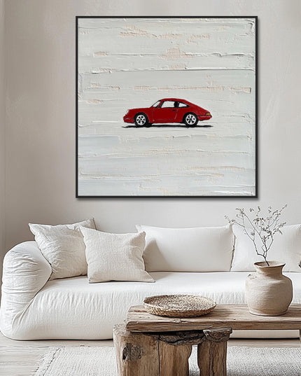 Roter Vintage Porsche – Wandgemälde