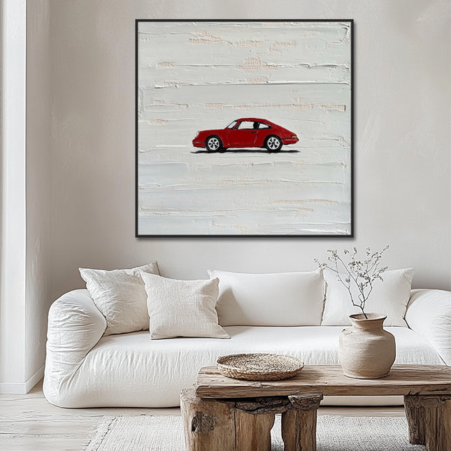 Roter Vintage Porsche – Wandgemälde