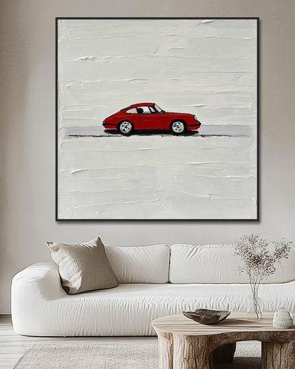 Roter Vintage Porsche – Wandgemälde