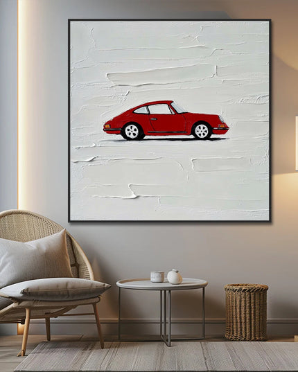 Roter Vintage Porsche – Wandgemälde