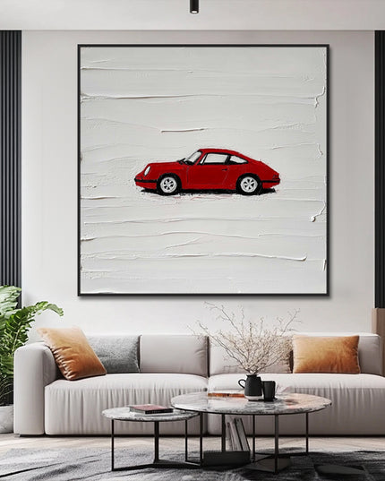 Roter Vintage Porsche – Wandgemälde