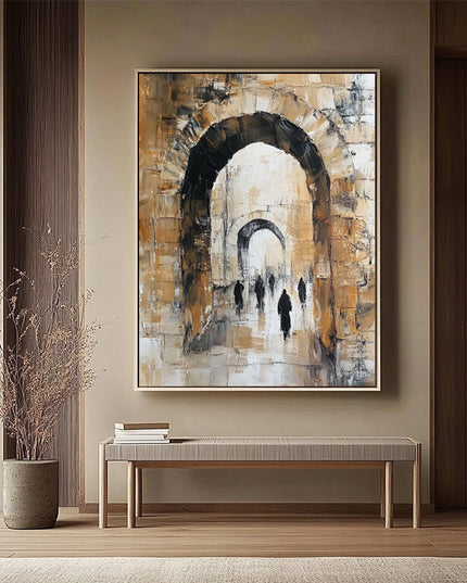 Altes Steintor mit Figuren – Wandgemälde