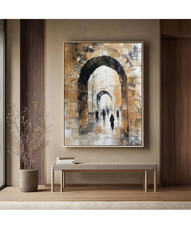 Altes Steintor mit Figuren – Wandgemälde