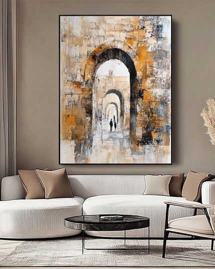 Altes Steintor mit Figuren – Wandgemälde