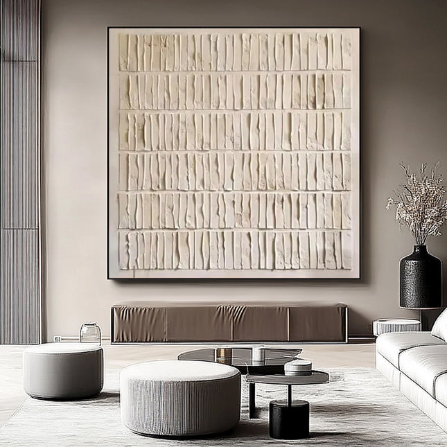 Beige Punkte Textur Minimalistisch – Wandbild