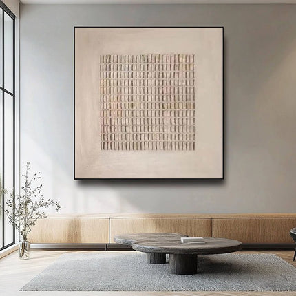 Beige Punkte Textur Minimalistisch – Wandbild