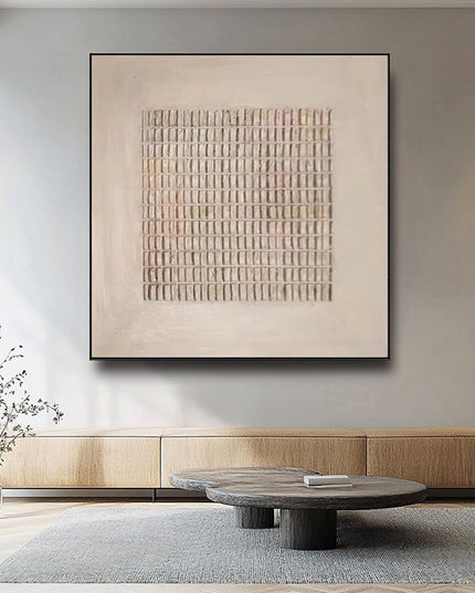 Beige Punkte Textur Minimalistisch – Wandbild