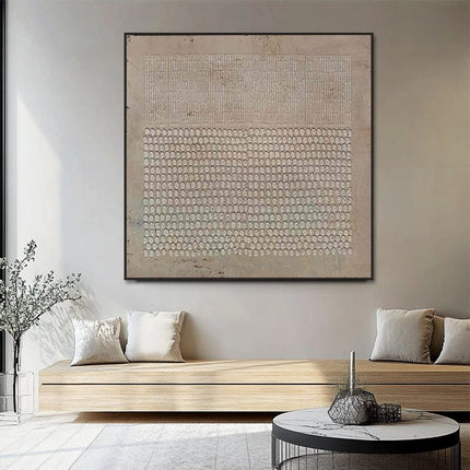 Beige Punkte Textur Minimalistisch – Wandbild