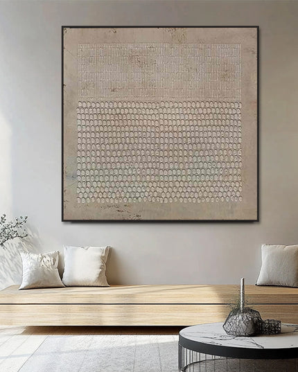 Beige Punkte Textur Minimalistisch – Wandbild