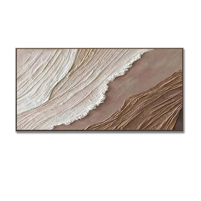 Beige Wellentextur – Warmes Wandbild