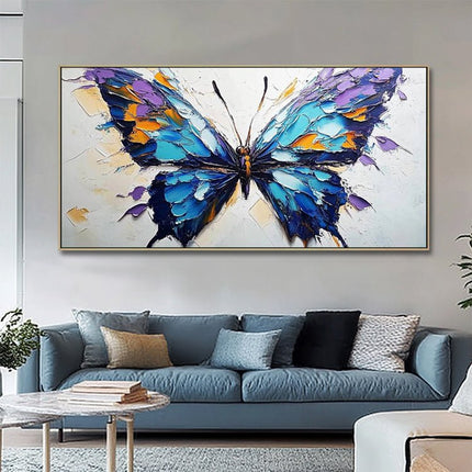 Blauer Schmetterling Abstrakt – Wandgemälde