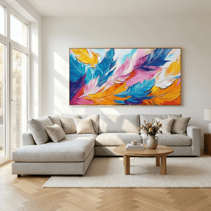 Bunte Federn – Spektakuläre Wandkunst