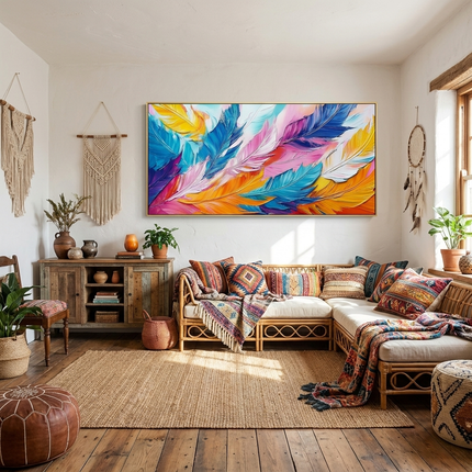 Bunte Federn – Spektakuläre Wandkunst