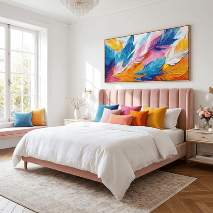 Bunte Federn – Spektakuläre Wandkunst