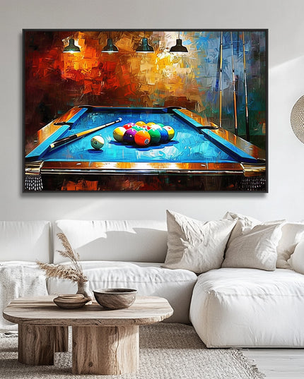 Billard Gemälde Abstrakt – Bunt