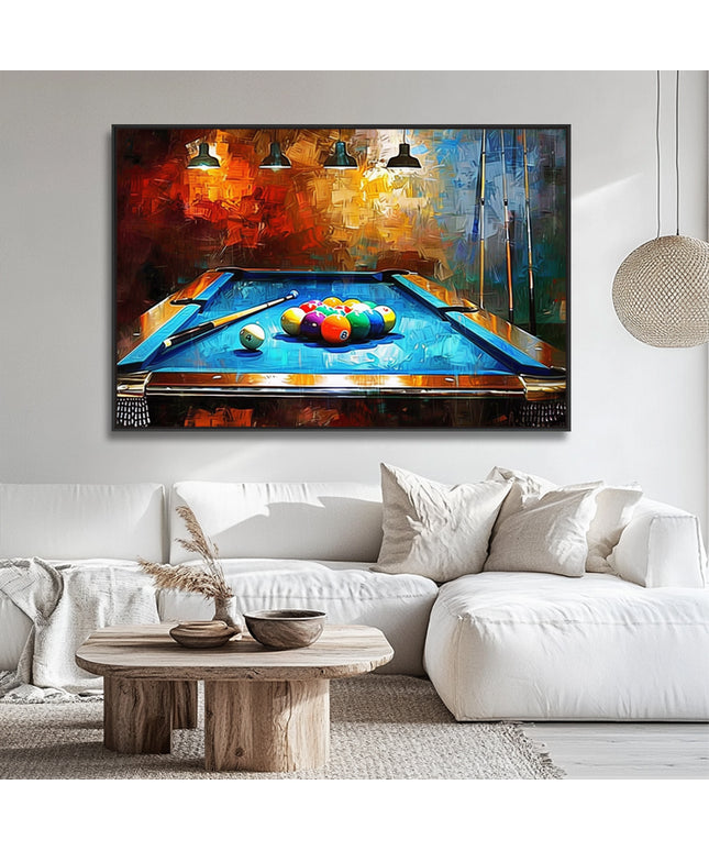 Billard Gemälde Abstrakt – Bunt