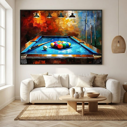 Billard Gemälde Abstrakt – Bunt
