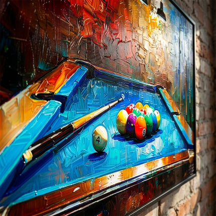 Billard Gemälde Abstrakt – Bunt
