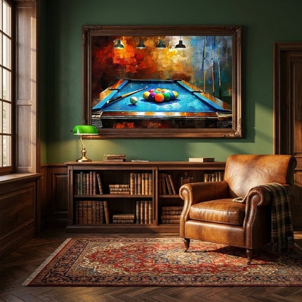 Billard Gemälde Abstrakt – Bunt