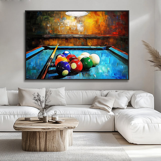 Billard Gemälde Abstrakt – Bunt