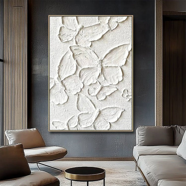 White Butterflies 3D - Wall Art