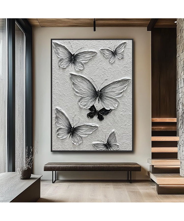 White Butterflies 3D - Wall Art
