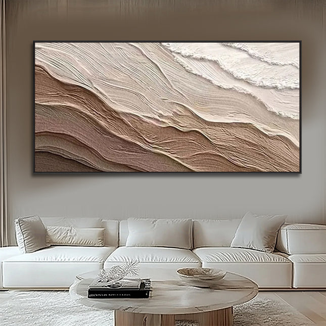 Sand & Weisse Welle – Premium Wandgemälde