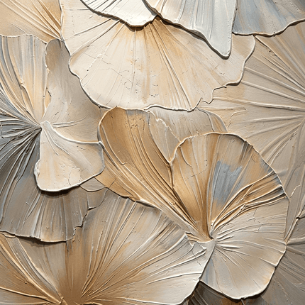 Botanische Blätter 3D Beige – Wandkunst