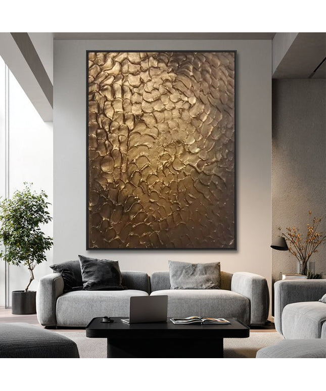Gold-Bronze Texture – 3D Effect Wall Art