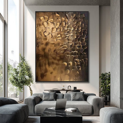 Gold-Bronze Textur – 3D-Effekt Wandkunst