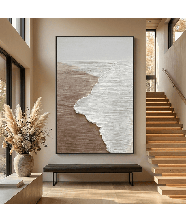 Sand Ufer Textur – Wabi Sabi Gemälde
