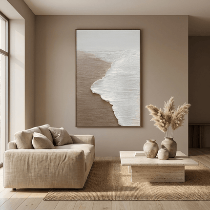 Sand Ufer Textur – Wabi Sabi Gemälde