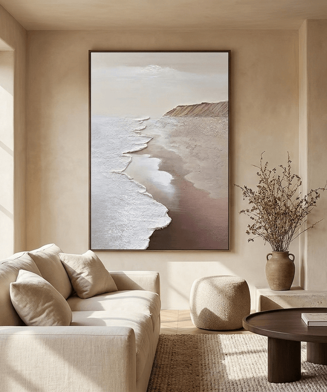 Sand Ufer Textur – Wabi Sabi Gemälde