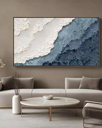 Weiss Rosa Sand Abstrakt Panorama – Wandgemälde