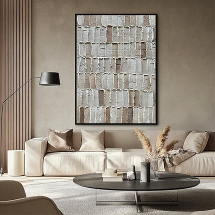Beige Strukturgemälde – Wabi Sabi Wandkunst