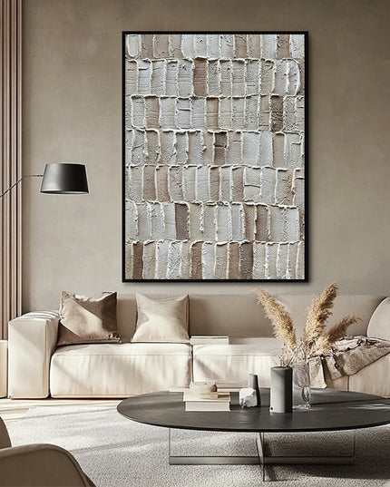 Beige Strukturgemälde – Wabi Sabi Wandkunst