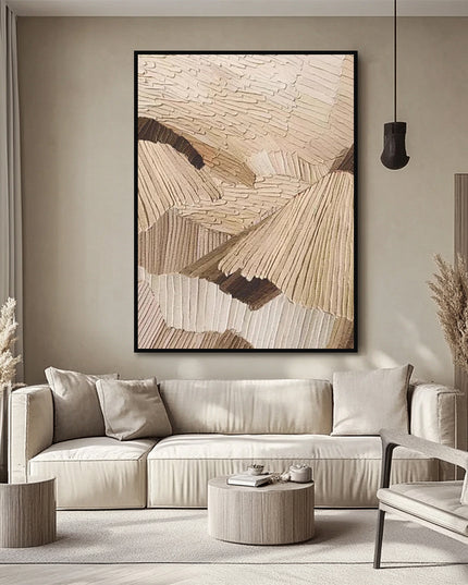 Beige Strukturgemälde – Wabi Sabi Wandkunst