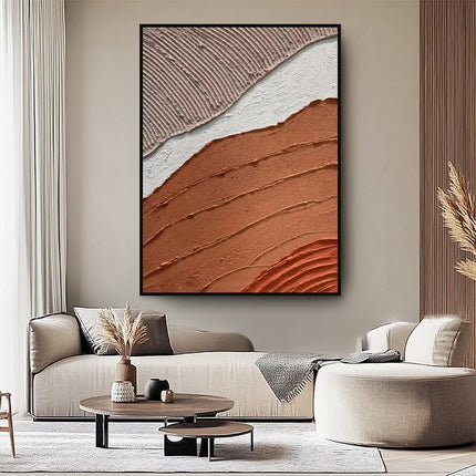 Beige Strukturgemälde – Wabi Sabi Wandkunst