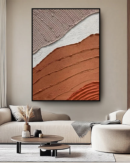 Beige Strukturgemälde – Wabi Sabi Wandkunst