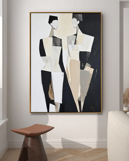 Kubistisches Paar Abstrakt – Wandgemälde