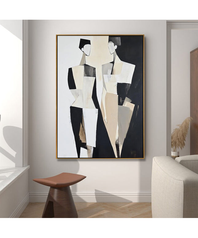 Kubistisches Paar Abstrakt – Wandgemälde