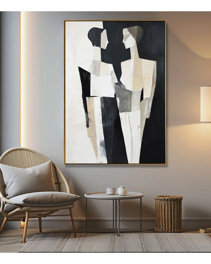 Kubistisches Paar Abstrakt – Wandgemälde